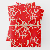 Feuille De Papier Cadeau Fête rouge Ho Ho Ho Noël (En situation)