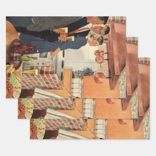 Feuille De Papier Cadeau Fête Vintage dans la Cuisine, Bière et Apéritifs