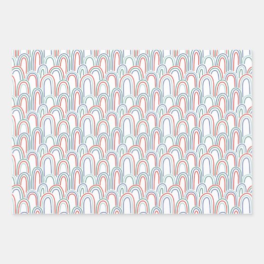 Feuille De Papier Cadeau Fêter Noël tournoi arc-en-ciel (Devant)