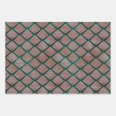 Feuille De Papier Cadeau Fêtes Chic Rose et Vert foncé (Devant 2)