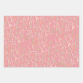 Feuille De Papier Cadeau Fêtes de Noël Pink Falalala (Devant 3)