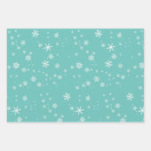 Feuille De Papier Cadeau Fêtes de Noël Simple Rouge Bleu Blanc Snowflake (Devant 3)
