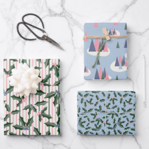 Feuille De Papier Cadeau Fêtes nostalgiques