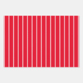 Feuille De Papier Cadeau Fêtes rayées rouge mignonne lignes raides Noël (Devant 2)