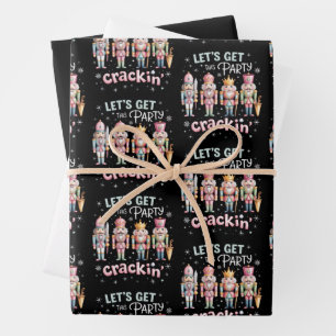 Feuille De Papier Cadeau Fêtons Noël avec un casse-noisette de Noël