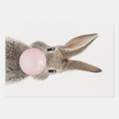 Feuille De Papier Cadeau Feu de lapin rose bulle gomme (Devant 3)