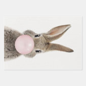 Feuille De Papier Cadeau Feu de lapin rose bulle gomme (Devant)