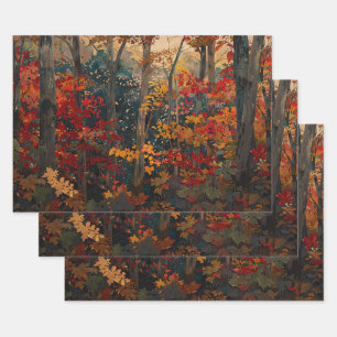 Feuille De Papier Cadeau Feuillage d'automne Colorful Woods Découpage