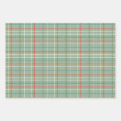 Feuille De Papier Cadeau Feuillage de Noël, rayures et plaid (Devant)
