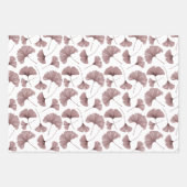Feuille De Papier Cadeau Feuillage moderne de ginkgo rose poussiéreux  (Devant 2)