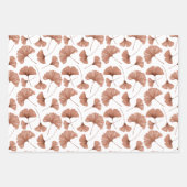 Feuille De Papier Cadeau Feuillage moderne en terre cuite Ginkgo (Devant 2)