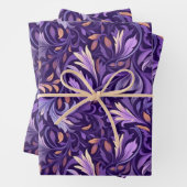 Feuille De Papier Cadeau Feuillage pourpre de Boho (En situation)