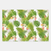 Feuille De Papier Cadeau Feuillage tropical Blanc d'été (Devant 3)