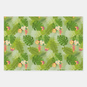 Feuille De Papier Cadeau Feuillage tropical vert été (Devant 3)