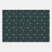 Feuille De Papier Cadeau Feuillage vert sur noir (Devant 2)