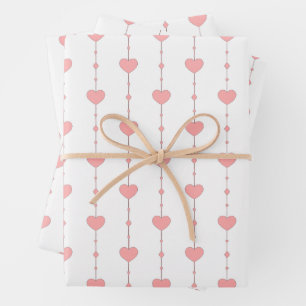 Feuille De Papier Cadeau Ficelles du cœur en rose