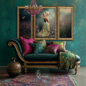 Feuille De Papier Cadeau Field of Dreams Triptyque Dark Emerald Portrait Ar