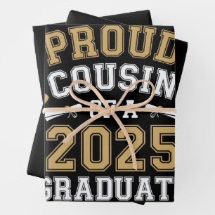 Feuille De Papier Cadeau Fière Cousine D'une Famille De Diplômés 2025 Cérém