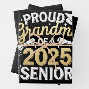 Feuille De Papier Cadeau Fière grand-mère d'un diplômé de 2025 Remise des d