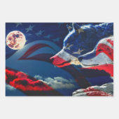 Feuille De Papier Cadeau Fierté de loup de pays et drapeau (Devant 2)