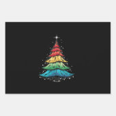 Feuille De Papier Cadeau Fierté LGBTQ Arc-en-ciel Drapeau Gay Arbre de Noël (Devant)