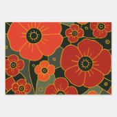 Feuille De Papier Cadeau Fiery Garden – Stylized Poppy Bloom (Devant 2)