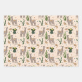 Feuille De Papier Cadeau Fiesta Llama Cactus (Devant)