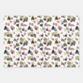 Feuille De Papier Cadeau Figes d'aquarelle violette et blanche (Devant 2)