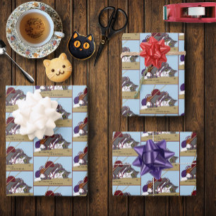 Feuille De Papier Cadeau Fil Tricot drôle Chat