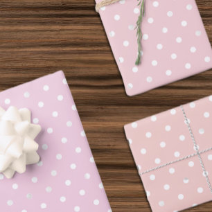 Feuille De Papier Cadeau Fille à pois Baby Shower