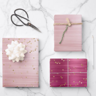 Feuille De Papier Cadeau Fille Blush Glam Rose Gold Sparkle Confetti