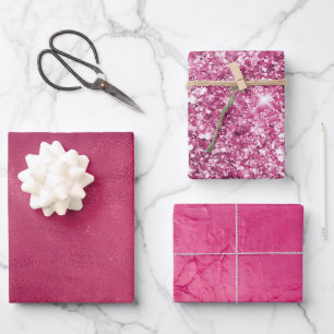 Feuille De Papier Cadeau Fille chic glamour rose Baby Shower