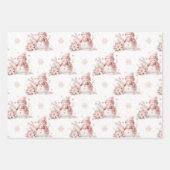 Feuille De Papier Cadeau Fille de neige rose de Noël Poinsettia (Devant 3)