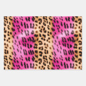 Feuille De Papier Cadeau Fille Empreinte de léopard de crème rose (Devant)