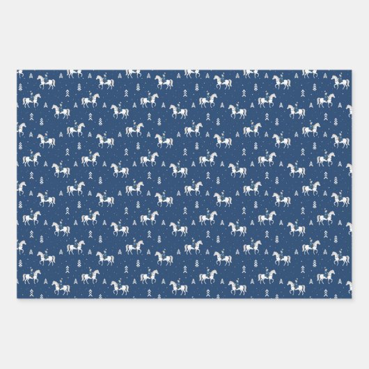 Feuille De Papier Cadeau Fille équitation en hiver (Devant)