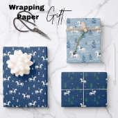 Feuille De Papier Cadeau Fille équitation en hiver