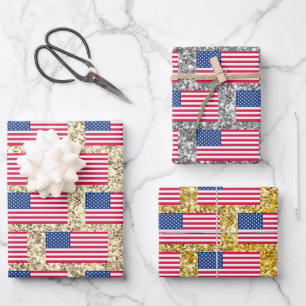 Feuille De Papier Cadeau Fille mignonne Parties scintillant amusante Patrio