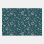 Feuille De Papier Cadeau Fille Motif Cadeau Noël (Devant)