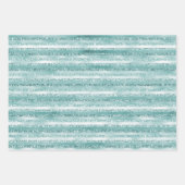 Feuille De Papier Cadeau Fille Parties scintillant violet rayures de glam (Devant 3)