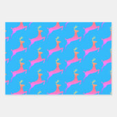 Feuille De Papier Cadeau Fille poupée fête rose Reindeer Motif de Noël (Devant 2)