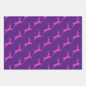 Feuille De Papier Cadeau Fille poupée fête rose Reindeer Motif de Noël (Devant)