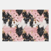 Feuille De Papier Cadeau Fille Rose Black Gold Cowgirl Cowhide (Devant 3)