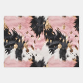 Feuille De Papier Cadeau Fille Rose Black Gold Cowgirl Cowhide (Devant)