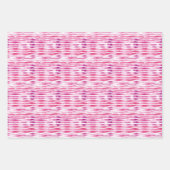 Feuille De Papier Cadeau Fille rose blanc rayures noires (Devant 3)