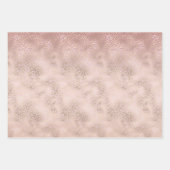 Feuille De Papier Cadeau Fille Rose Blush Gold Ombre Empreinte de léopard (Devant)