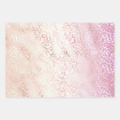 Feuille De Papier Cadeau Fille Rose Blush Peach Empreinte de léopard Tie Te (Devant)