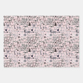 Feuille De Papier Cadeau Fille Rose d'hiver Fun Bottes Holly Noël (Devant)