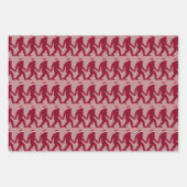 Feuille De Papier Cadeau Fille rose et rouge Bigfoot Père Noël Noël unique (Devant 3)