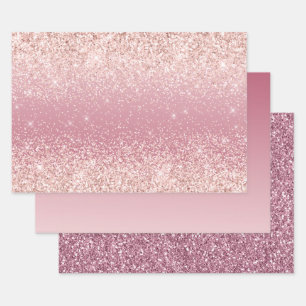 Feuille De Papier Cadeau Fille rose Parties scintillant étincelante