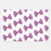 Feuille De Papier Cadeau Fille rose pourpre Bow Anniversaire (Devant 3)